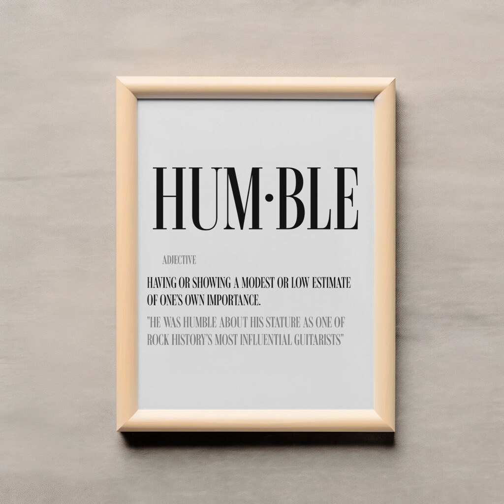 Humble Definition Poster Digital Download - Etsy
