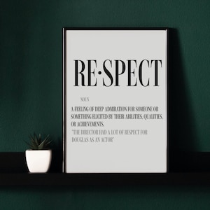 Respect Definition Poster - Digital Download