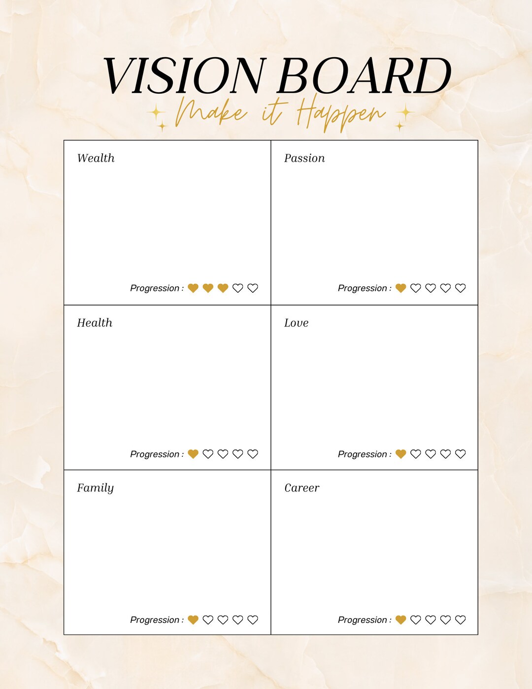 Make It Happen Visions Board Digital/printable Template - Etsy