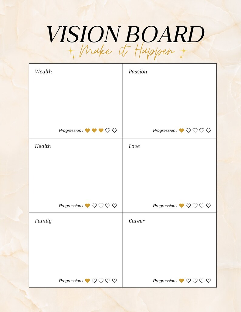 Make It Happen Visions Board - Digital/printable Template - Etsy