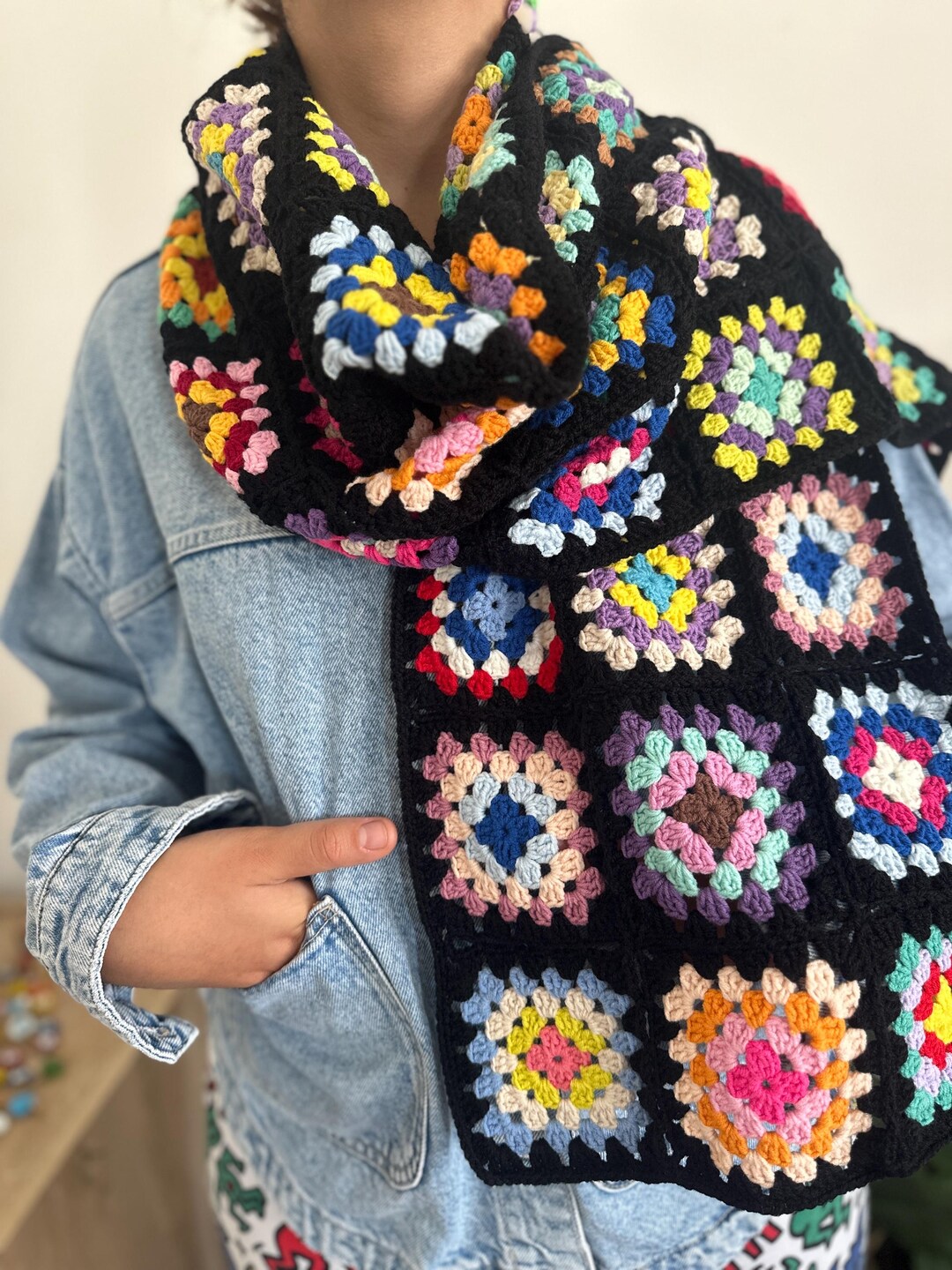 Sciarpa Uncinetto Sciarpe Donna Colorate Sciarpa In Cotone Rosso