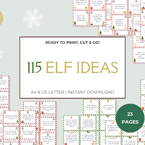 Idee per elfi / Stampabili per elfi con nascondigli per elfi, attività per elfi, appunti per elfi, malizia per elfi, attività per elfi di Natale, arrivo degli elfi, PDF