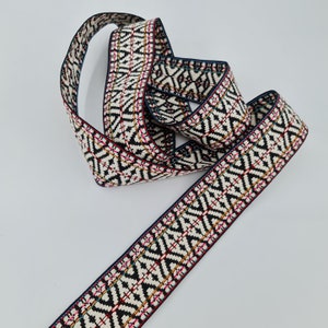 Ethnic Jacquard Woven Ribbon: 4cm Boho Scandi Trim (10 Meters)