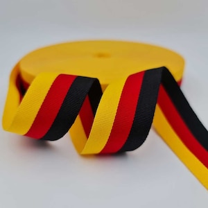 Germany Flag Grosgrain Ribbon: 3cm Striped Polyester Tape (10 Meters)