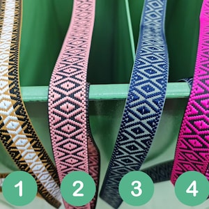 Geometric Jacquard Ribbon Trim: 3cm Boho Sewing Craft