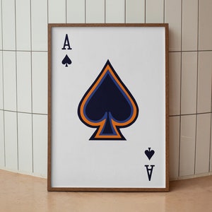 Trendy Ace of Spades Print Playing Card Poster, Trendy Ace of Spades Print, Trendy Wall Art, Funny Art, Gaming Room Printable Art
