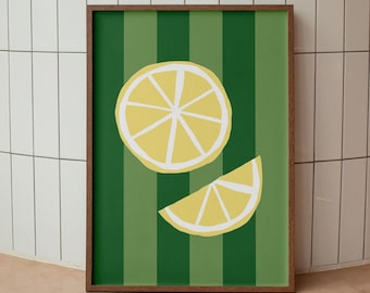 Retro Lemon Print: Trendy Kitchen Wall Art (Digital Download)
