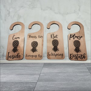 Upside Down Pineapple Swinger Door Hanger Variety Pack, Swinger / Lifestyle Door Knob Hanger Four Pack