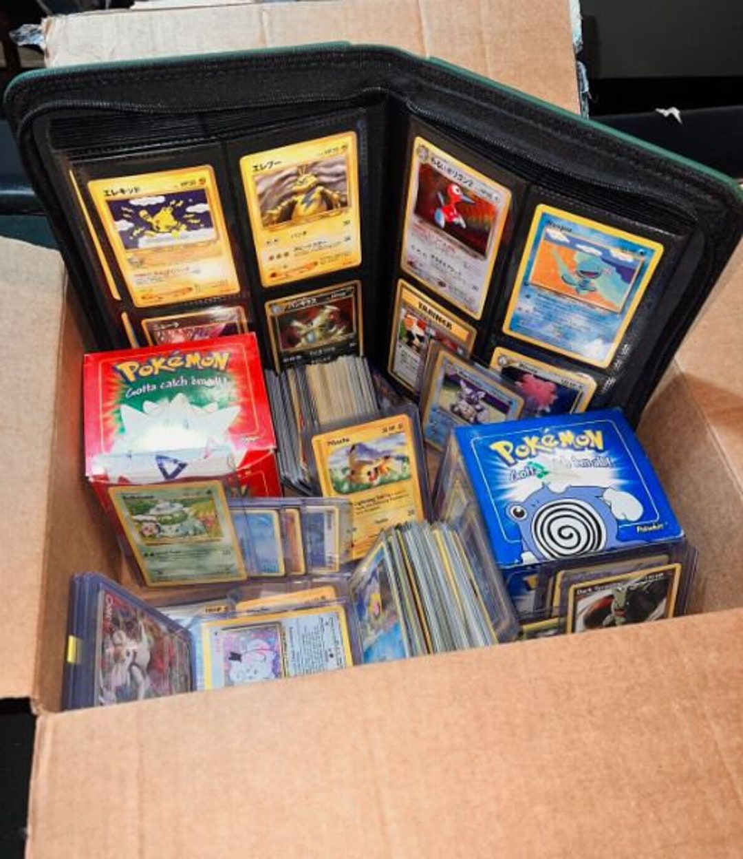 Vintage Box of Pokemon Cards Collection Lot Binder Wotc Etsy