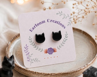 Handmade Cat Stud Earrings: Lightweight Comfort