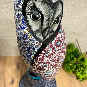 19&#39;&#39; ceramic, handmade, Nigth owl, home decor, owl sculture, bird figurine owl, home desing,