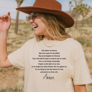 The Lord&#39;s Prayer Shirt, HEBREW TRANSLATION, AVINU, Torah followers, feast day observers, Messianic, Jewish, Faith Based, Bible verse, Mens