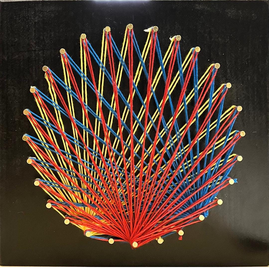 Sun and Shell Pattern String Art Craft Instruction Kit With Pre-nailed ...