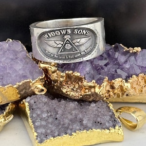Silver Sterling Masonic Widows Sons Ring