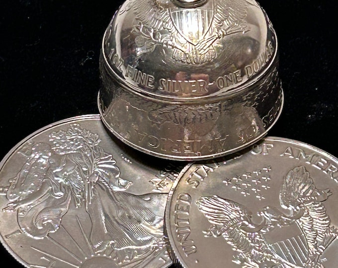 Silver Coin Bell - Solid Silver made from American Silver Eagle coins