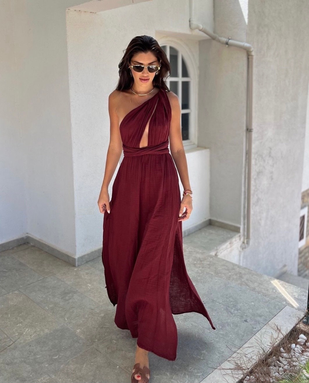 Boho Cotton Backless Maxi Dress, Grecian Goddess Gown,egyptian Costume,simple  Wedding - Etsy