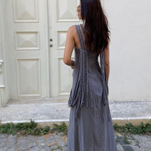 Goddess Dress,Boho Wedding Dress,Summer Long Dress,Backless Dress,Egyptian Dress,Cleopatra Costume,Linen Gauze Dress,Priestess Dress,Gift