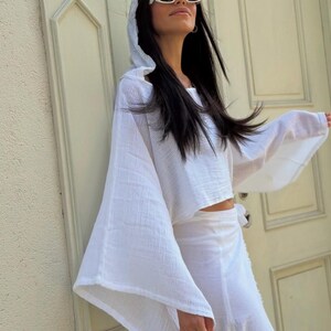 Linen Boho Maxi Skirt: Goddess Wrap Dress, High Slit Summer Skirt image 10