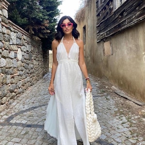 Goddess Dress,Long Summer Dress,High Slit Dress,Egyptian Dress,Cleopatra Costume,Backless Dress,Priestess Dress,Boho Wedding Dress,Gift