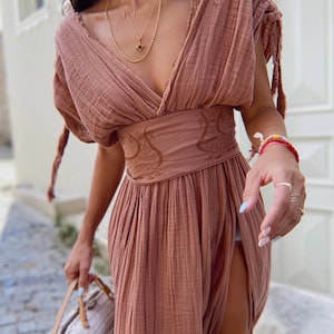 Goddess Dress,Long Summer Dress,Cleopatra Costume,Egyptian Dress,High Slit Dress,Backless Dress,Boho Maxi Wedding Dress,Priestess Dress,Gift