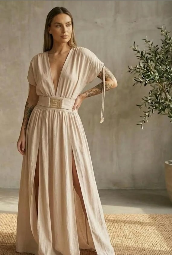 beige plain dress Linen Gauze Goddess Dress: Boho Simple Wedding Dress,vacation Wear,photoshoot Gown PICK U.S. SHOE SIZE FROM OPTIONS BELOW:11 Medium Width quality organic cotton dress statementprintdress Discover 18 Black &
