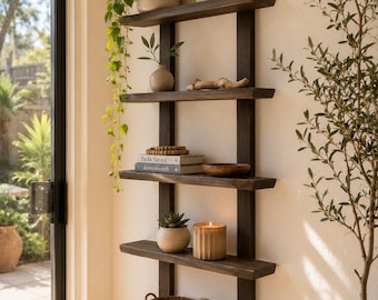 Fully Assembled Shelving Unit, Shelves, Solid Wood Shelf, Wooden, Kitchen, Modern, Contemporary, Bathroom, Housewarming Gift, Bookshelf
