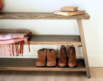 Rustic Entryway Table Solid Wood Modern Contemporary Furniture Industrial Side Table End Table Wooden Bedside Table Heavy Duty Sofa