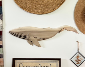 Hand Carved Wooden Whale ANY Size/Color Wall Art Wooden Animals Wall Decor Whales Handmade Home Decor Birthday Sculpture Gift For Her Him