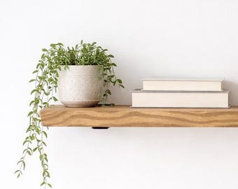 Floating Shelves Solid Wood Heavy Duty Wooden Shelf Kitchen Modern Contemporary Custom Bathroom Housewarming Gift Bookshelf