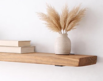 Floating Shelves Solid Wood Heavy Duty Wooden Shelf Kitchen Modern Contemporary Custom Bathroom Housewarming Gift Bookshelf