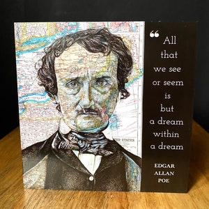 Carte d’anniversaire de vœux inspirée d’Edgar Allan Poe. Vide à l'intérieur
