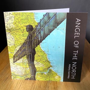 Angel of the North Greeting Birthday Card. Map Gateshead. Blank inside