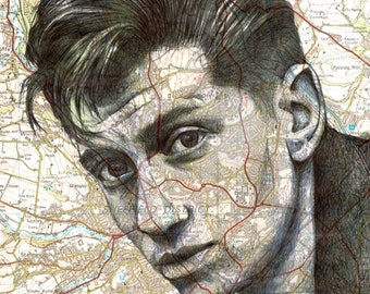 Grafika artystyczna Alexa Turnera: Portret małp arktycznych, mapa Sheffield