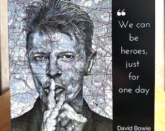 Kartka urodzinowa inspirowana Davidem Bowiem. Pusta w środku.