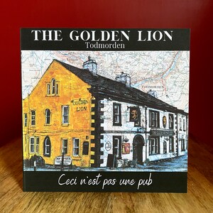 The Golden Lion Todmorden Greeting Birthday Card. Blank inside