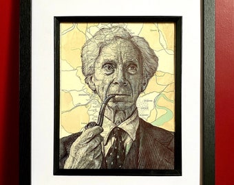 Bertrand Russell Print: Pen and Ink Portrait Art - Etsy