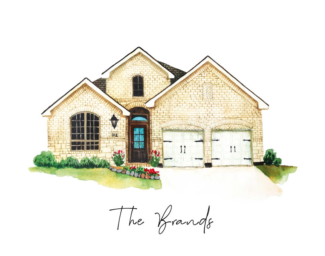 Custom Watercolor House Portrait: Hand-painted Home Illustration - Etsy