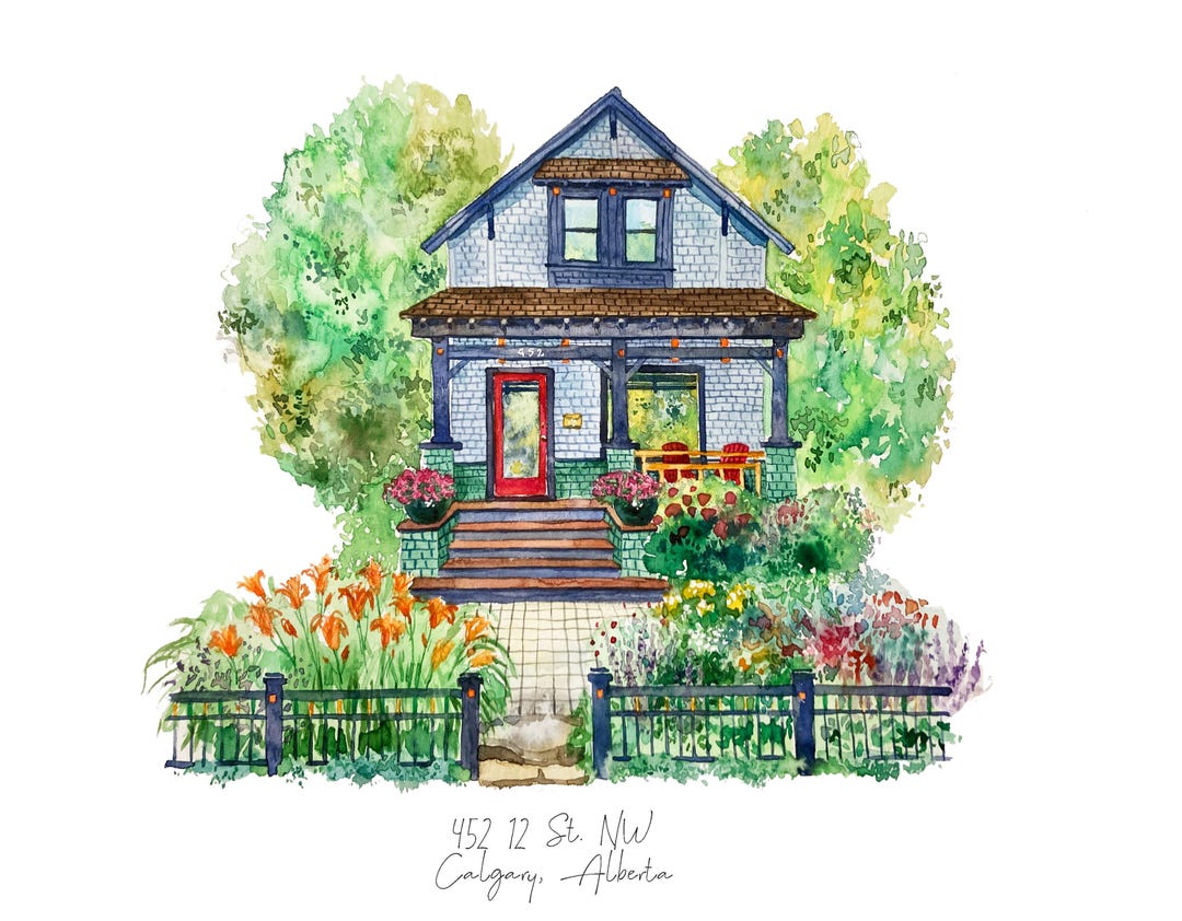 Hand Painted Watercolor House Portrait: Custom Home Illustration - Etsy