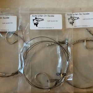 3 Pack 'Old Drum Rig' Surf Fishing Rigs with Duo-Lock Sinker Slide Snap  100# Mono 8/0 Snelled Circle Hook