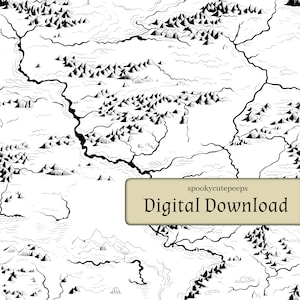 Mapa de fantasía SVG: patrón sin costuras, fondo transparente, recorte, clip art, gráficos vectoriales para diseño de productos y camisetas, diseño infinito