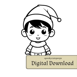 Cute Christmas Elf SVG, Simple, Seasonal, Cut out, Clip Art, Holiday, Vector graphics