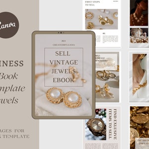 Editable Course / Canva eBook / Jewelry eBook Template / Gold eBook Template For Coaches / Canva Business eBook / eBook Sell Vintage Jewels