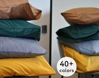 Cotton Pillowcases, Handmade Pillow Covers, Plaid Shams, Cushion Cover, Large Pillow Cases Set, Queen, King Shams, Housewarming Gift for Her