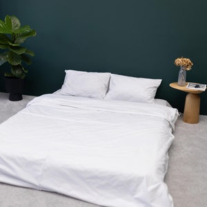 White Duvet Cover, Cotton Duvet Cover, Handmade Duvet Cover Twin, Queen, King, Custom Duvet Cover, Duvet Cover Twin, Organic Duvet Cover
