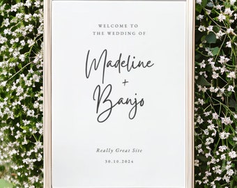 Welcome Sign Wedding Downloadable Template | Wedding Signage | Modern Wedding | Wedding Entrance Sign