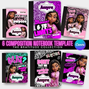 6 Digital Composition Notebook Cover Template| Notebook Covers for Back to School| KDP Composition Book Cover Design| Back to School 2025