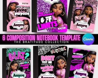 6 Digital Composition Notebook Cover Template| Notebook Covers for Back ...