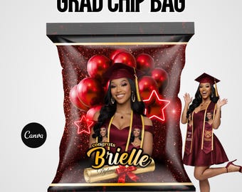 Class of 2026 Graduation Party Chip Bag Templates| Canva Template| Digital Download