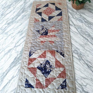 Custom Patriotic Patchwork Americana Table Runner or Wall Art
