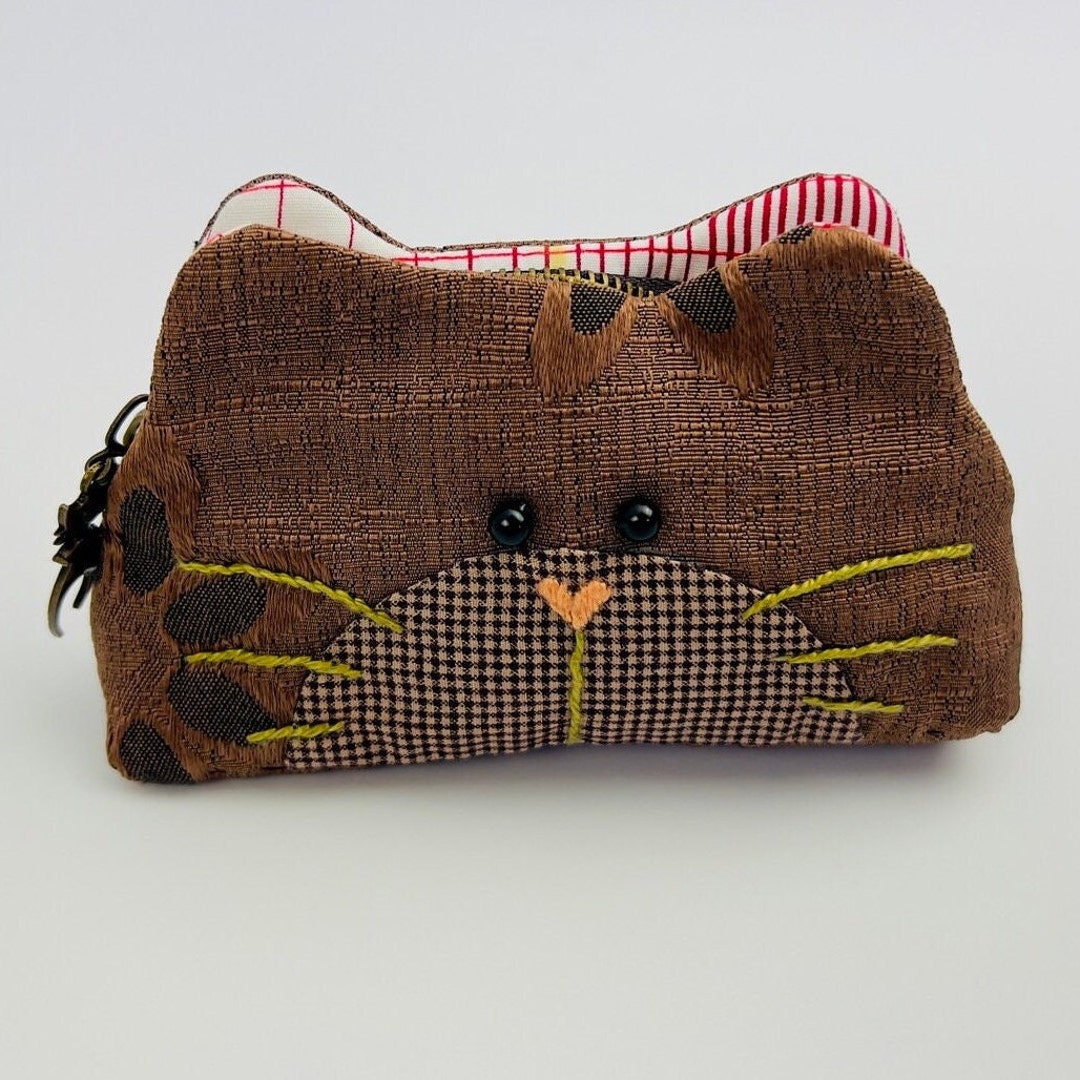 Cat Coin Purse/wallet/coin Purse/handmade Patchwork and Embroidery - Etsy